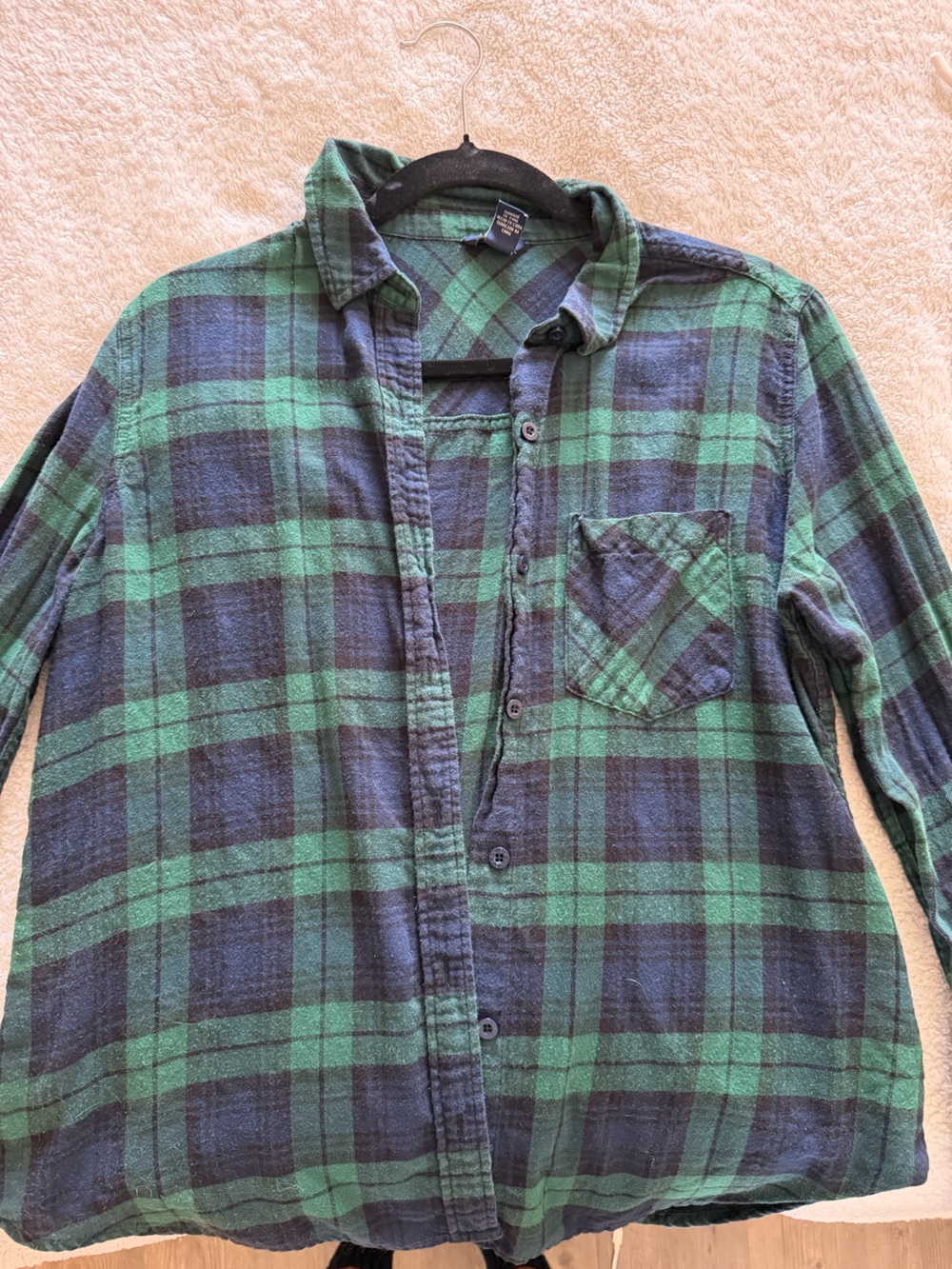 Forever 21 Green and Black Plaid Button-Down Shirt
